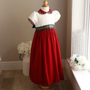 LOVELY 100% Cotton Red, Green & White Dress Plaid Sash Boutique Size 7 New